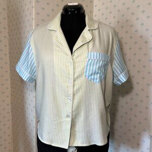 SOLD Joyspun | Pajamas set - Green/Blue/White stripes